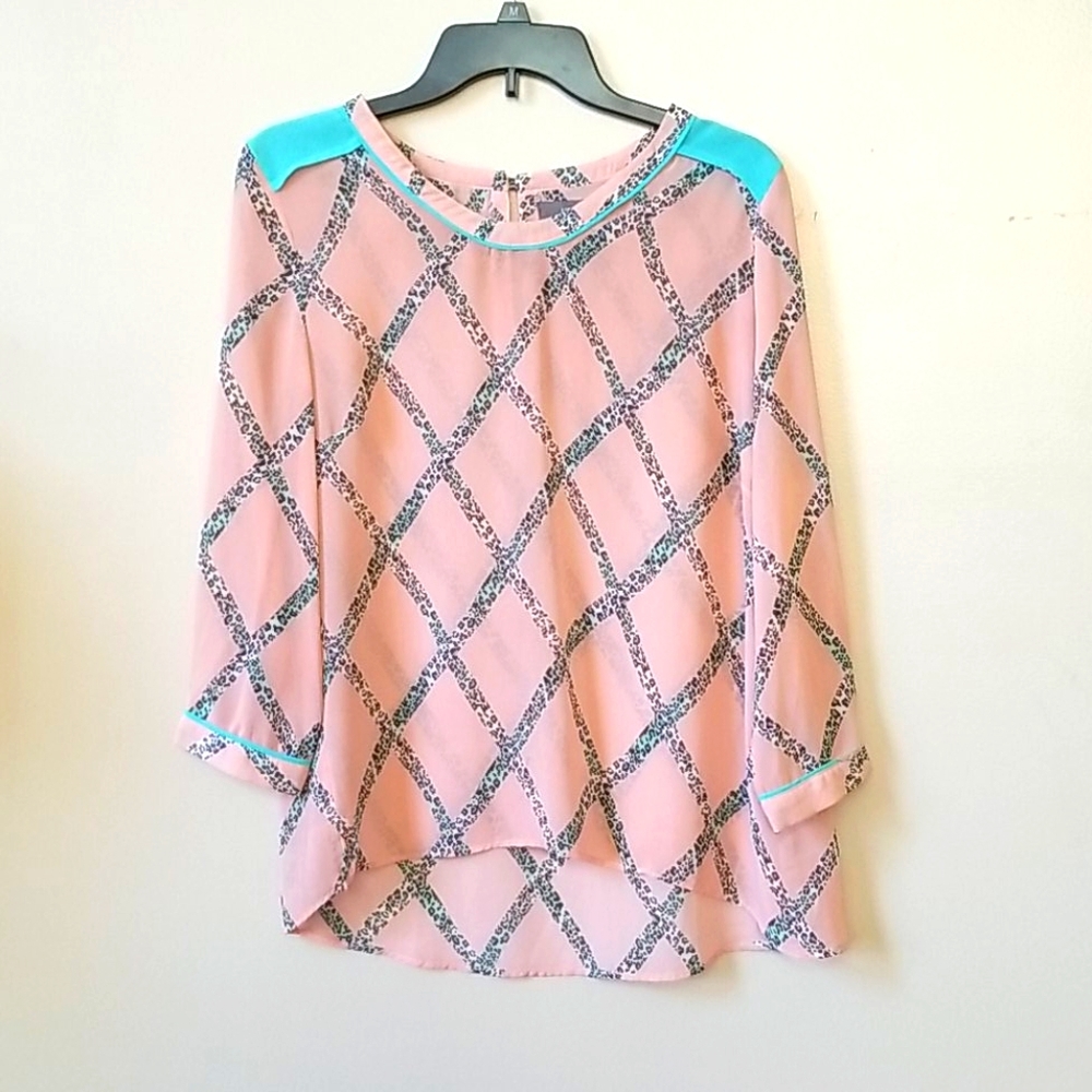Pink and blue blouse